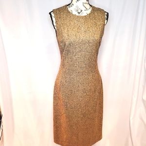 BARNEYS NEW YORK Taste Luxury Humor 100% Virgin Wool Sleeveless Sheath Size 42/8